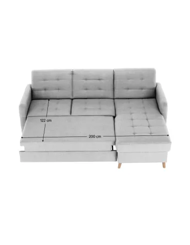 Colțar Extensibil VISBY, living, 230x87/164x88 cm, PAL, Ţesătură | MobilaOK