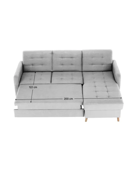 Colțar Extensibil VISBY, living, 230x87/164x88 cm, PAL, Ţesătură | MobilaOK