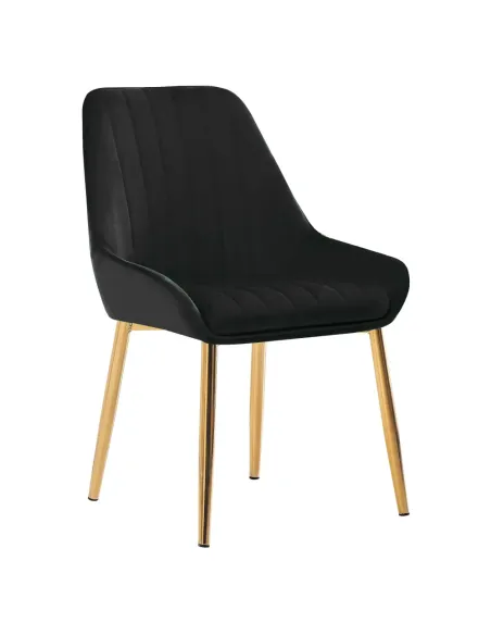 Scaun PERLIA, living/dining, 56x62x89 cm, catifea/metal auriu | MobilaOK