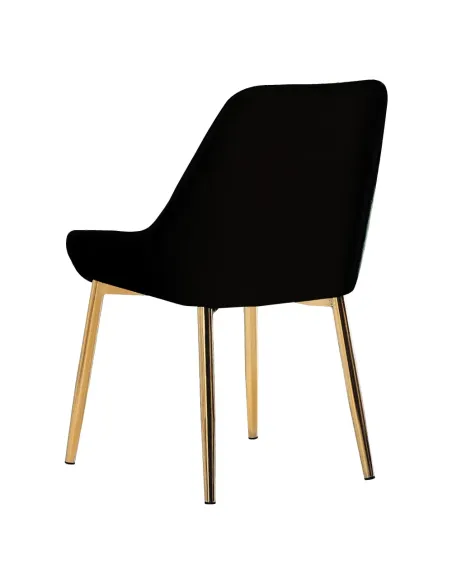 Scaun PERLIA, living/dining, 56x62x89 cm, catifea/metal auriu | MobilaOK