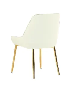 Scaun PERLIA dining, 56x62x89 cm, catifea bej/metal auriu | MobilaOK 2