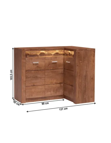 Comodă INFINITY I-15 dormitor 131/90x103.5x42 cm PAL melaminat frasin | MobilaOK