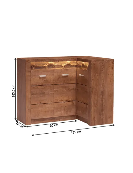 Comodă INFINITY I-15 dormitor 131/90x103.5x42 cm PAL melaminat frasin | MobilaOK