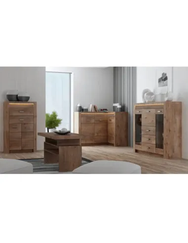 Comodă INFINITY I-15 dormitor 131/90x103.5x42 cm PAL melaminat frasin | MobilaOK