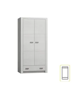 Dulap INFINITY I-01 pentru dormitor/living, 96x192x58 cm, PAL melaminat frasin alb | MobilaOK