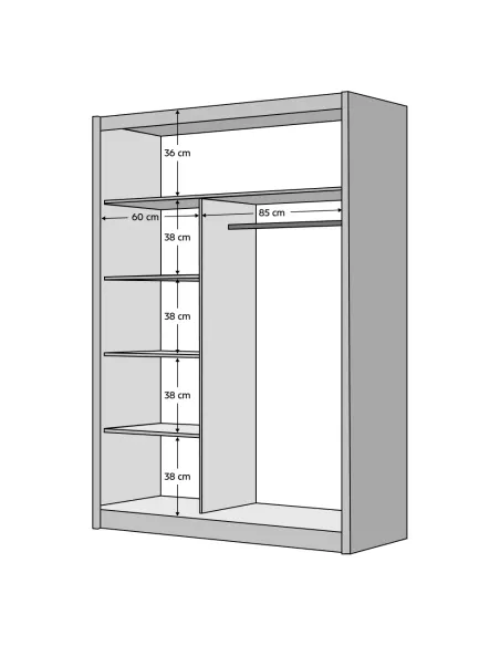 Dulap LADDER, dormitor, 150x215 cm, PAL melaminat | MobilaOK