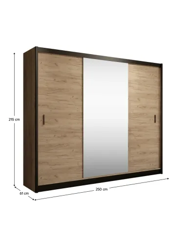 Dulap CRAFT, dormitor/hol, 250x61x215 cm, PAL melaminat | MobilaOK