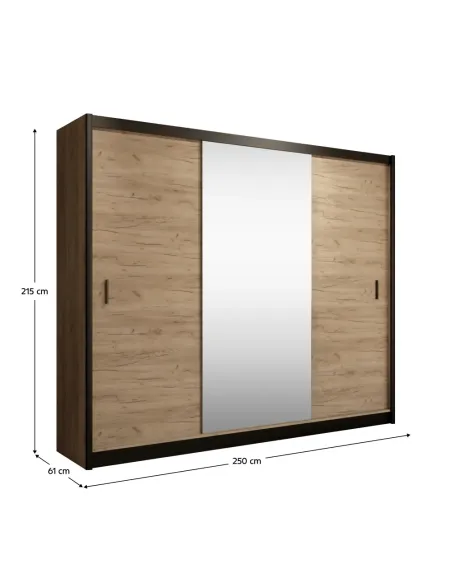 Dulap CRAFT, dormitor/hol, 250x61x215 cm, PAL melaminat | MobilaOK