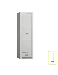 Dulap INFINITY I-02 pentru dormitor/hol, 56x192x58 cm, PAL melaminat frasin alb | MobilaOK