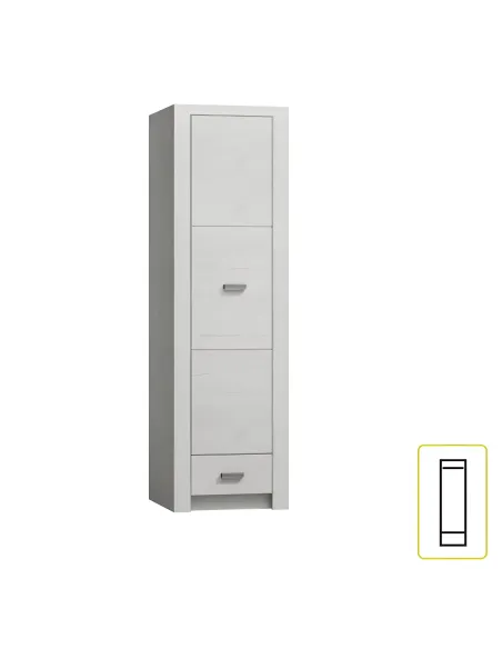 Dulap INFINITY I-02 pentru dormitor/hol, 56x192x58 cm, PAL melaminat frasin alb | MobilaOK