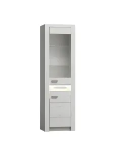 Vitrină INFINITY I-04 pentru dormitor/hol, 56x192x42 cm, PAL melaminat frasin alb | MobilaOK