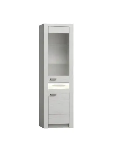 Vitrină INFINITY I-04 pentru dormitor/hol, 56x192x42 cm, PAL melaminat frasin alb | MobilaOK