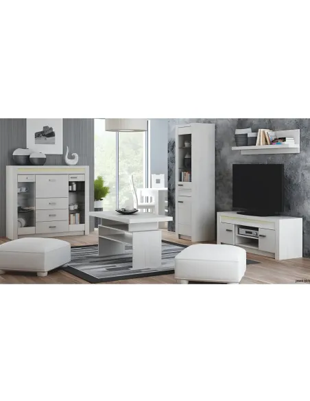Vitrină INFINITY I-04 pentru dormitor/hol, 56x192x42 cm, PAL melaminat frasin alb | MobilaOK