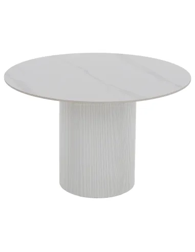 Masă de sufragerie KONDELA, rotundă, Ø 120 cm, blat piatră şlefuită/MDF | MobilaOK