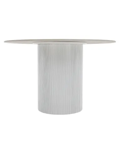 Masă de sufragerie KONDELA, rotundă, Ø 120 cm, blat piatră şlefuită/MDF | MobilaOK