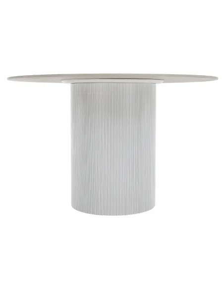 Masă de sufragerie KONDELA, rotundă, Ø 120 cm, blat piatră şlefuită/MDF | MobilaOK