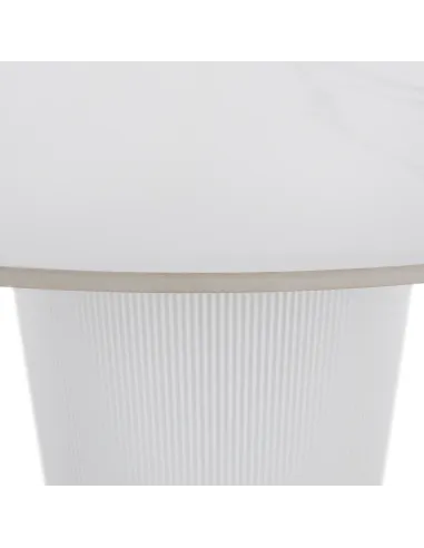 Masă de sufragerie KONDELA, rotundă, Ø 120 cm, blat piatră şlefuită/MDF | MobilaOK
