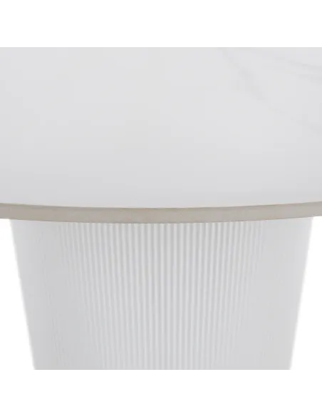 Masă de sufragerie KONDELA, rotundă, Ø 120 cm, blat piatră şlefuită/MDF | MobilaOK