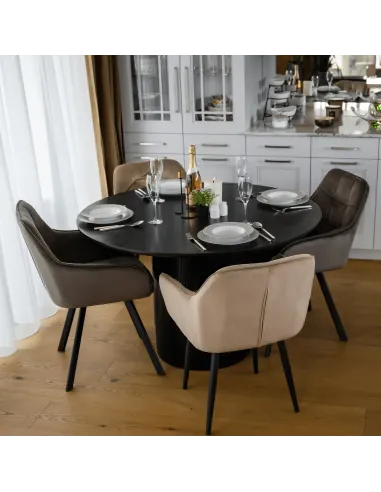 Masă de sufragerie MAHIR TIP 2, dining, Ø120 cm, MDF furniruit | MobilaOK