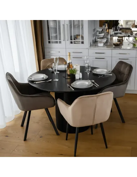 Masă de sufragerie MAHIR TIP 2, dining, Ø120 cm, MDF furniruit | MobilaOK