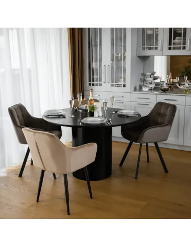 Masă de sufragerie MAHIR TIP 2, dining, Ø120 cm, MDF furniruit | MobilaOK