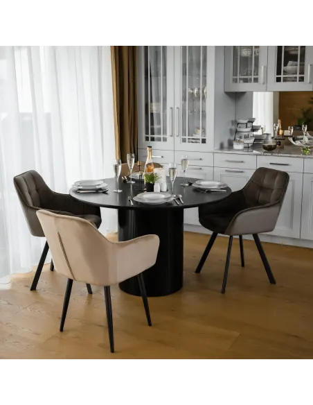 Masă de sufragerie MAHIR TIP 2, dining, Ø120 cm, MDF furniruit | MobilaOK