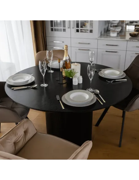 Masă de sufragerie MAHIR TIP 2, dining, Ø120 cm, MDF furniruit | MobilaOK
