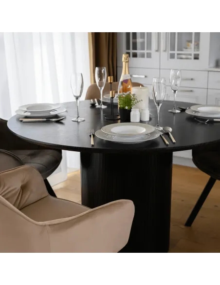 Masă de sufragerie MAHIR TIP 2, dining, Ø120 cm, MDF furniruit | MobilaOK