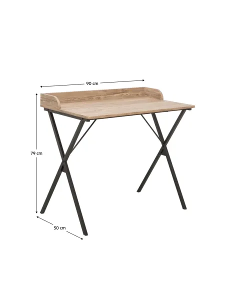 Birou KONDELA pentru birou, 90x50x79 cm, PAL melaminat/metal | MobilaOK