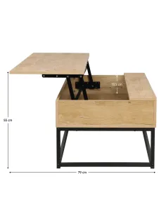 Măsuță de cafea LIVINA, living, 100x55x40 cm, PAL melaminat și metal | MobilaOK 2