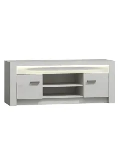 Comodă TV INFINITY I-09 living 137x53x42 cm PAL melaminat frasin alb | MobilaOK