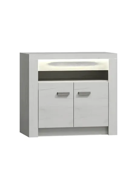 Comodă INFINITY I-10 dormitor 96x72,5x42 cm PAL melaminat frasin alb | MobilaOK