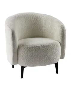 Fotoliu PRESO, living/birou, 75x68x76 cm, Tapițerie Bouclé, picioare metal | MobilaOK