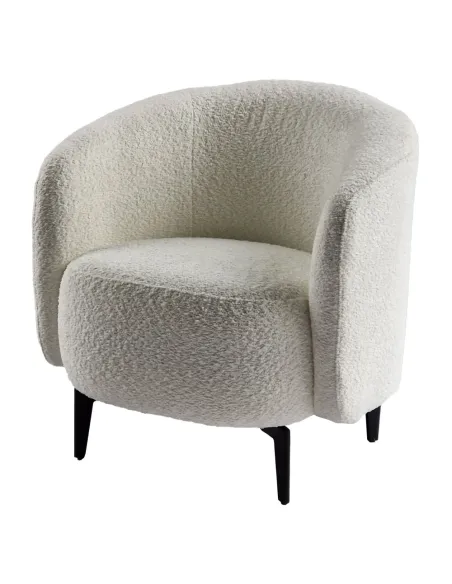 Fotoliu PRESO, living/birou, 75x68x76 cm, Tapițerie Bouclé, picioare metal | MobilaOK