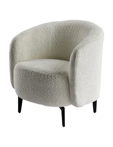 Fotoliu PRESO, living/birou, 75x68x76 cm, Tapițerie Bouclé, picioare metal | MobilaOK