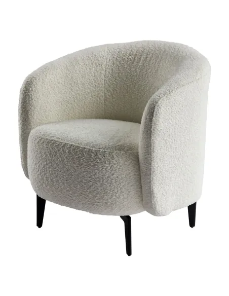 Fotoliu PRESO, living/birou, 75x68x76 cm, Tapițerie Bouclé, picioare metal | MobilaOK
