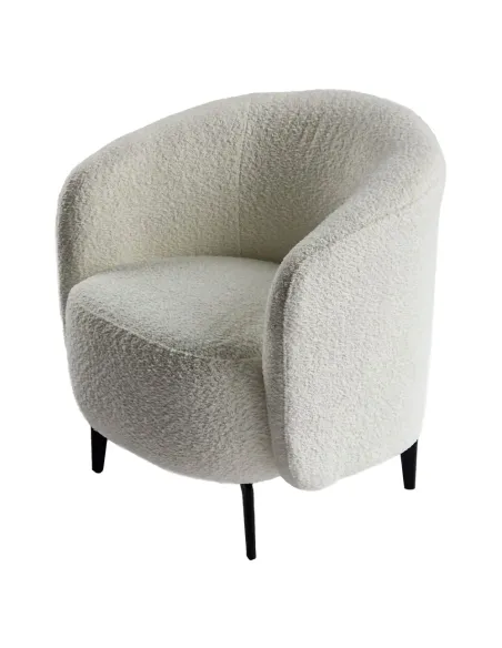 Fotoliu PRESO, living/birou, 75x68x76 cm, Tapițerie Bouclé, picioare metal | MobilaOK