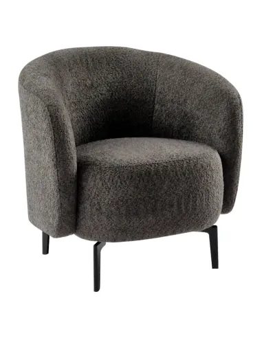 Fotoliu PRESO, living, 75x68x76 cm, tapițerie Bouclé + metal | MobilaOK