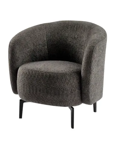 Fotoliu PRESO, living, 75x68x76 cm, tapițerie Bouclé + metal | MobilaOK