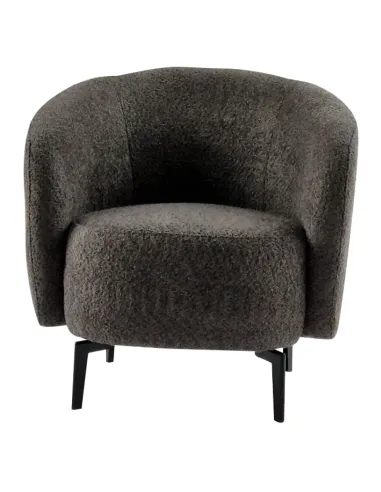 Fotoliu PRESO, living, 75x68x76 cm, tapițerie Bouclé + metal | MobilaOK