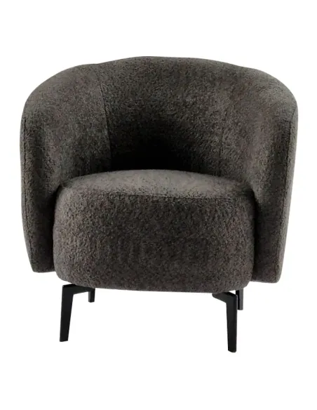 Fotoliu PRESO, living, 75x68x76 cm, tapițerie Bouclé + metal | MobilaOK