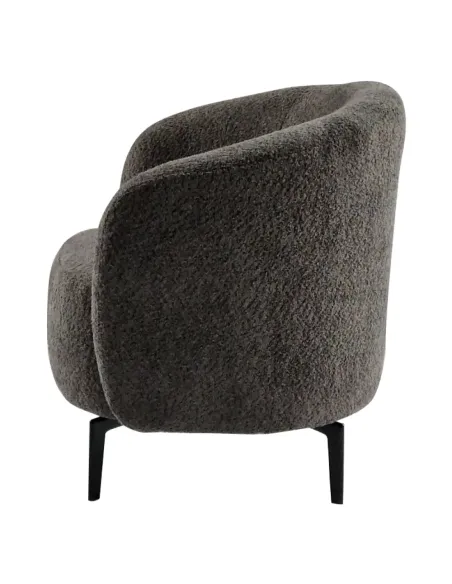 Fotoliu PRESO, living, 75x68x76 cm, tapițerie Bouclé + metal | MobilaOK