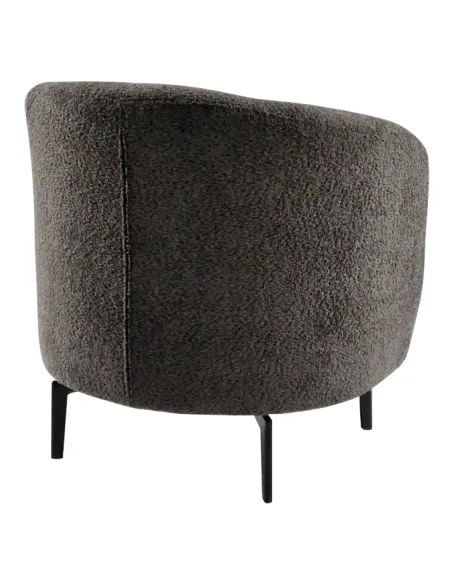 Fotoliu PRESO, living, 75x68x76 cm, tapițerie Bouclé + metal | MobilaOK