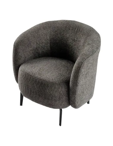 Fotoliu PRESO, living, 75x68x76 cm, tapițerie Bouclé + metal | MobilaOK