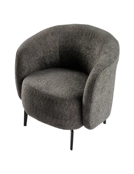 Fotoliu PRESO, living, 75x68x76 cm, tapițerie Bouclé + metal | MobilaOK