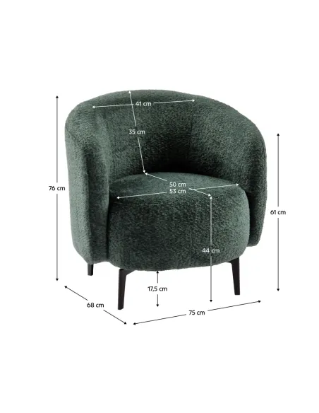 Fotoliu PRESO, living/birou, 75x68x76 cm, tesatura + metal | MobilaOK