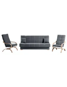 Fotoliu GINY pentru living, 64x76x105 cm, lemn și țesătură | MobilaOK 2