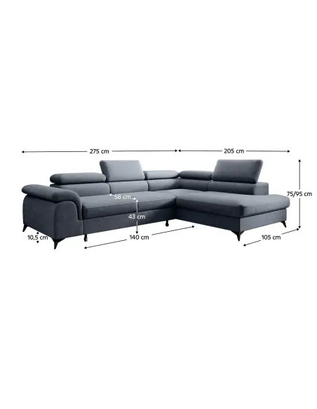 Set Canapea Extensibilă PONY ROH, Living, 275x205 cm, Whisper 15, KONDELA | MobilaOK