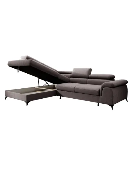 Canapea extensibilă PONY ROH, living, 275x205 cm, Whisper 05, picioare metal | MobilaOK