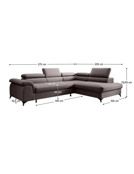 Canapea extensibilă PONY ROH, living, 275x205 cm, Whisper 100k cicluri | MobilaOK
